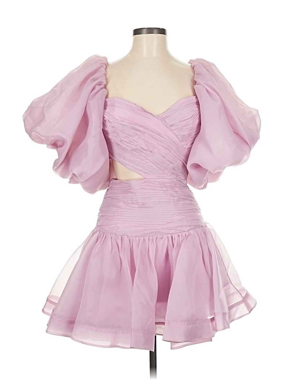 Aje Lilac Puff-Sleeve Mini Skirt